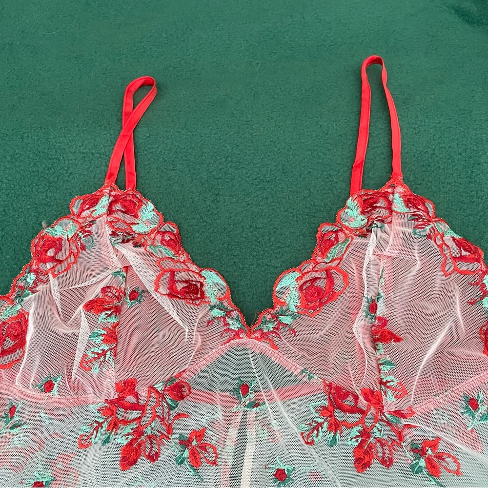Victoria's Secret Floral Embroidery Sheer Mesh Slip - Picture 5 of 16